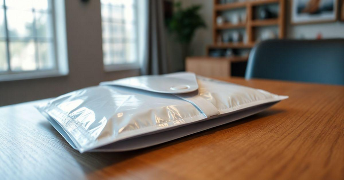 Envelope plástico com lacre de segurança